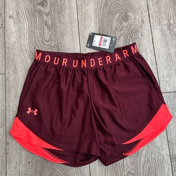 Under Armour Red Athletic Shorts Lightweight Elastic Waist - Picture 1 of 4
